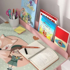 Conjunto de mesa y silla con estante integrado Rosa*AIYAPLAY Outlet