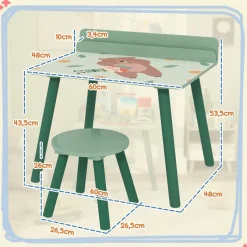 Conjunto de mesa y silla con estante integrado Verde*AIYAPLAY Sale