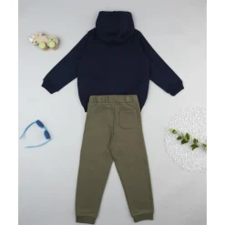 Conjunto jogging azul y verde con capucha para niño*Prenatal New