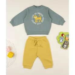 Conjunto jogging bebé verde y amarillo*Prenatal