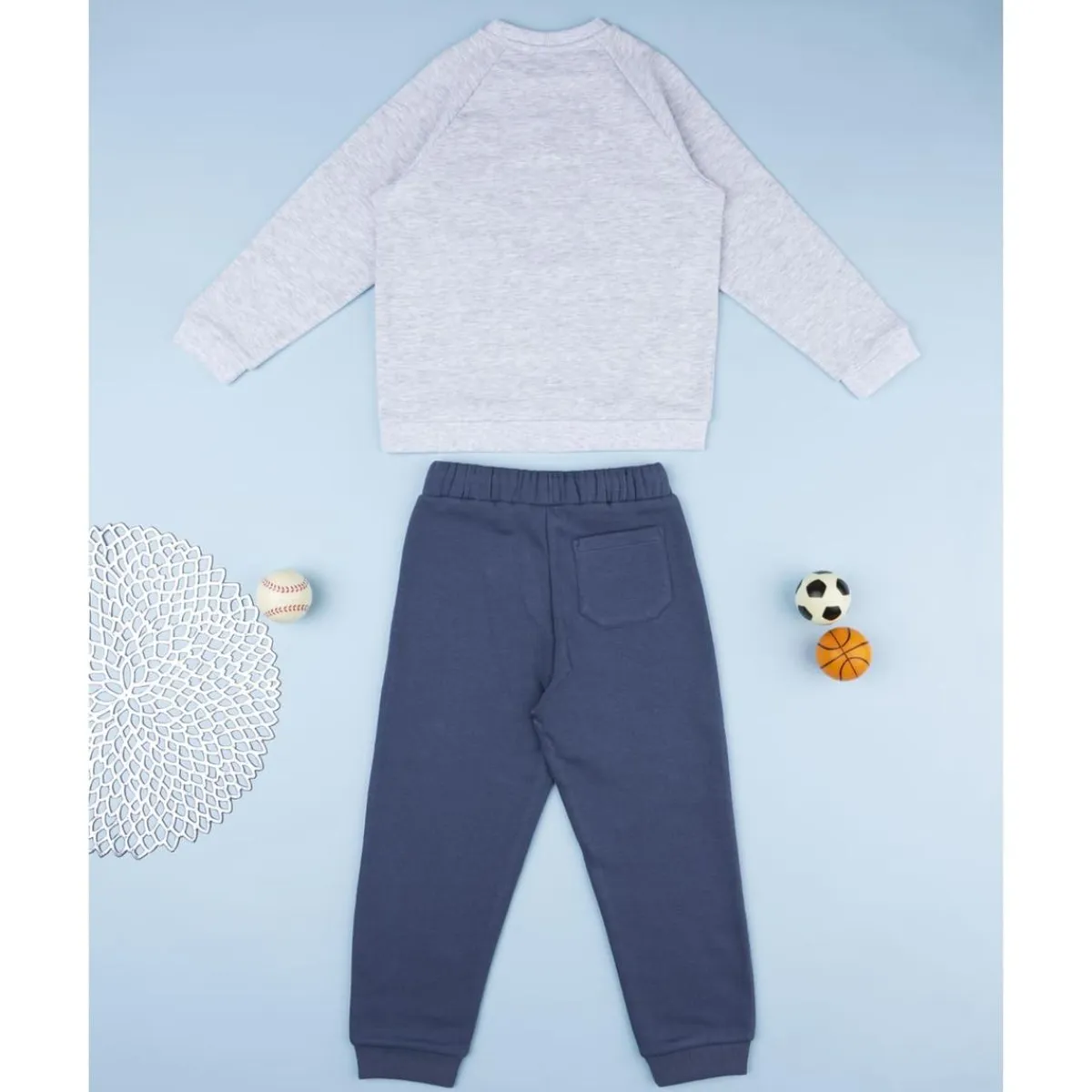 Conjunto jogging niño gris y azul Basket*Prenatal Sale