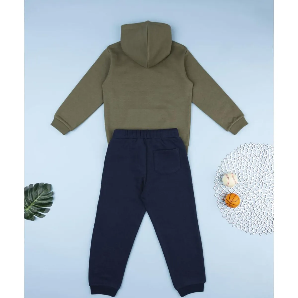Conjunto jogging niño verde y azul con capucha*Prenatal Best