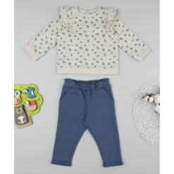 Conjunto niña beige y azul con flores Niña·Bebé Niña 3-36 Meses|Bebé Niña 3-36 Meses·Vestidos, Conjuntos Y Deporte