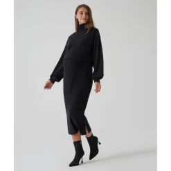 Discount Conjunto premamá de punto negro con falda y jersey Premamá·Moda