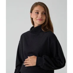 Discount Conjunto premamá de punto negro con falda y jersey Premamá·Moda