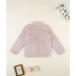 Cárdigan bata de niña rosa en pelo suave*Prenatal Sale