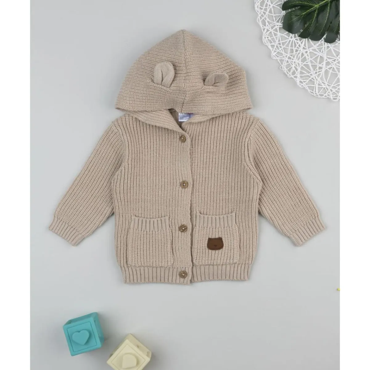 Cárdigan de niño marrón tricot con capucha*Prenatal Discount