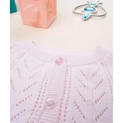 Cárdigan niña rosa con volantes*Prenatal Sale