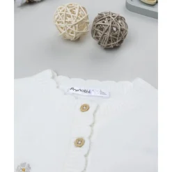 Cárdigan tricot de niña con flores bordadas*Prenatal Hot