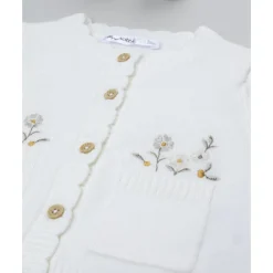 Cárdigan tricot de niña con flores bordadas*Prenatal Hot