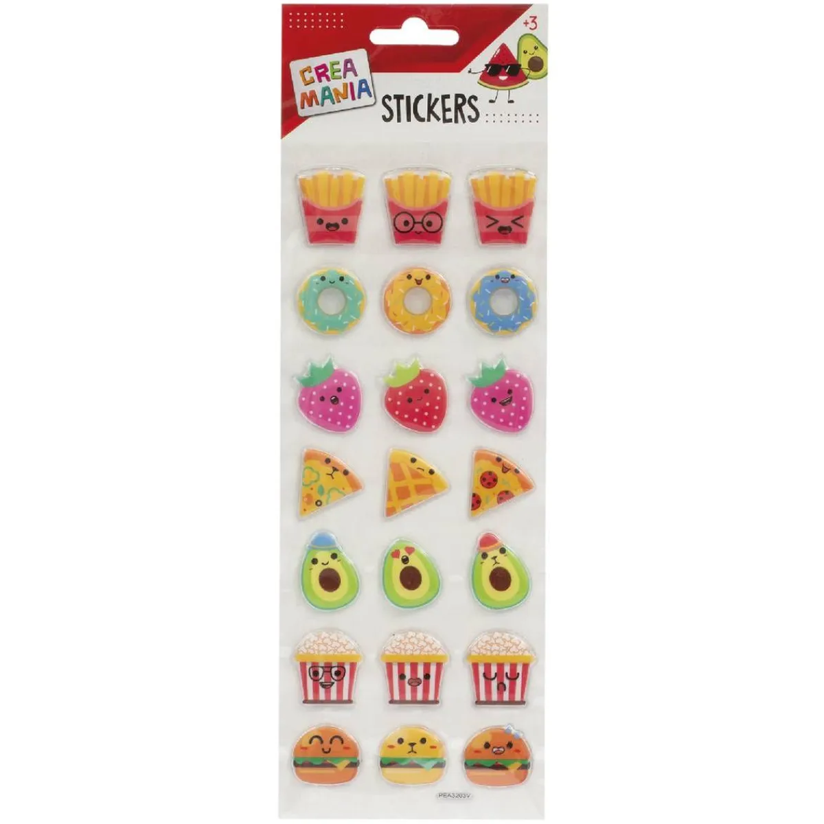 Creamania - Pegatinas Comidas/Frutas (varios modelos)*CREAMANIA UNISEX