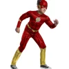 DC Cómics - Disfraz Flash clásico con pecho musculoso y máscara para Halloween y Carnaval ㅤ*RUBIE'S Online