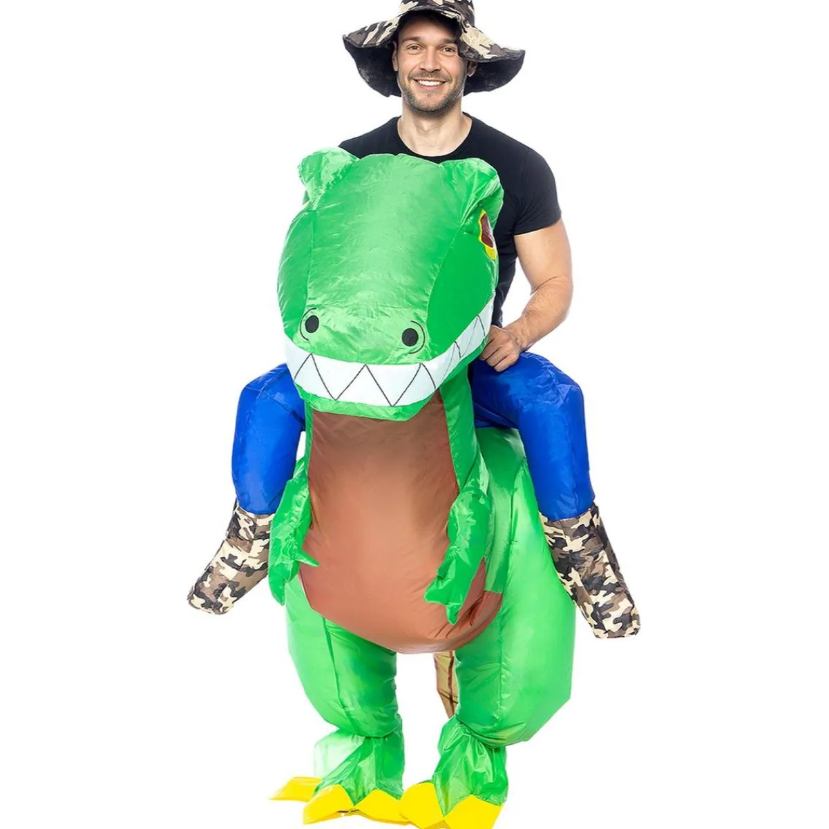 Clearance Disfraz a hombros de dinosaurio explorador hinchable para adulto Talla única Halloween|Disfraces