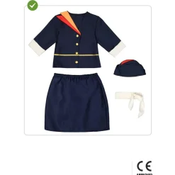 Online Disfraz de azafata de vuelo para niña 7-9 años Halloween|Disfraces