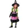 Disfraz de bruja con vestido, cinturón, tirantes y sombrero para Halloween y Carnaval*RUBIE'S Clearance