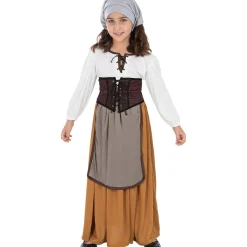 Disfraz de campesina medieval para niña 5-6 años*Funidelia Discount