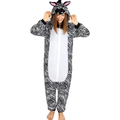 Disfraz de cebra onesie adulto L-XL*Funidelia Online