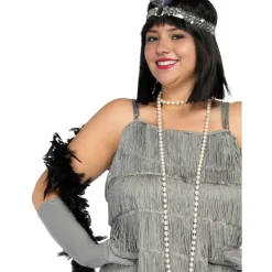 Clearance Disfraz de charlestón años 20 plateado XXL Disfraces|Halloween