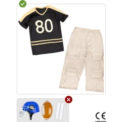 Disfraz de fútbol americano musculoso para niño 5-6 años*Funidelia Hot