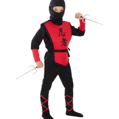 Disfraz de Ninja rojo para niño 3-4 años*Funidelia Clearance