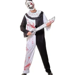 Disfraz de payaso despiadado para adultos con mini peluca y máscara, para Halloween, carnaval, fiestas, cosplay ㅤ*RUBIE'S