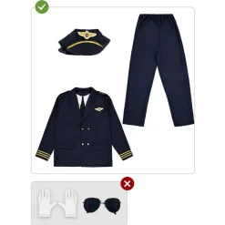 Hot Disfraz de piloto de aviones para hombre XXL Disfraces|Halloween