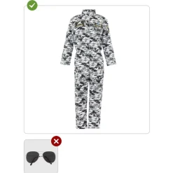 Clearance Disfraz de piloto de caza para hombre S-M Halloween|Disfraces