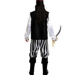 Online Disfraz de pirata a rayas para hombre - Colección blanca y negra L Disfraces|Halloween
