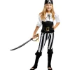 Online Disfraz de pirata a rayas para niña- Colección blanca y negra 10-12 años Halloween|Disfraces