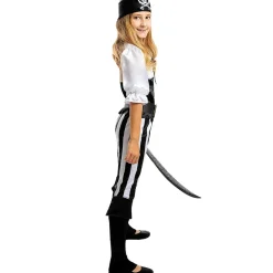 Online Disfraz de pirata a rayas para niña- Colección blanca y negra 10-12 años Halloween|Disfraces