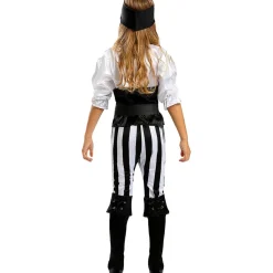 Online Disfraz de pirata a rayas para niña- Colección blanca y negra 10-12 años Halloween|Disfraces