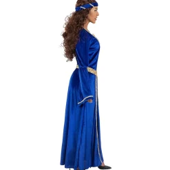 Hot Disfraz de princesa medieval azul para mujer L Disfraces|Halloween