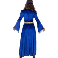 Hot Disfraz de princesa medieval azul para mujer L Disfraces|Halloween