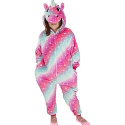 Online Disfraz de unicornio multicolor onesie para niños 10-12 años Halloween|Disfraces
