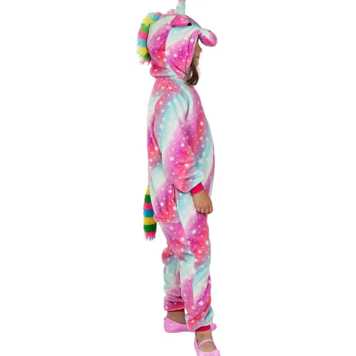 Online Disfraz de unicornio multicolor onesie para niños 10-12 años Halloween|Disfraces