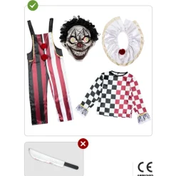 New Disfraz Payaso Terrorífico Premium niño 10-12 años Disfraces|Halloween