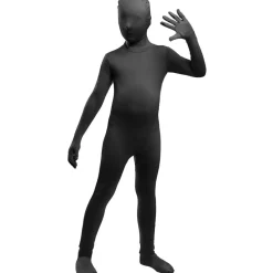 Disfraz segunda piel negro para niños 5-6 años*Funidelia