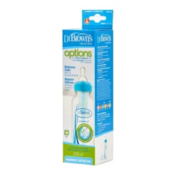 Dr. Brown's - Biberón Options Estándar 250 ml Azul*DR BROWN´S Hot