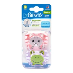 Dr Brown's - Pack 2 Chupetes Animales 0-6 meses Rosa*DR BROWN´S Online