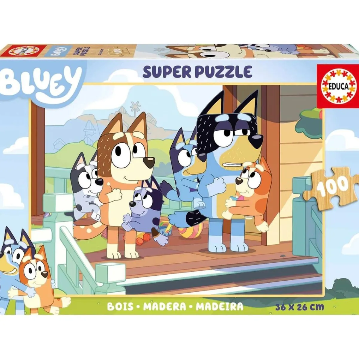 - Bluey - Puzzle de madera infantil 100 piezas Paisajes ㅤ*EDUCA BORRAS Online