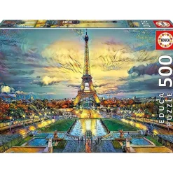 Outlet - Puzzle 500 piezas Torre Eiffel: montaje y cola Fix incluidos ㅤ Juegos Y Puzzles