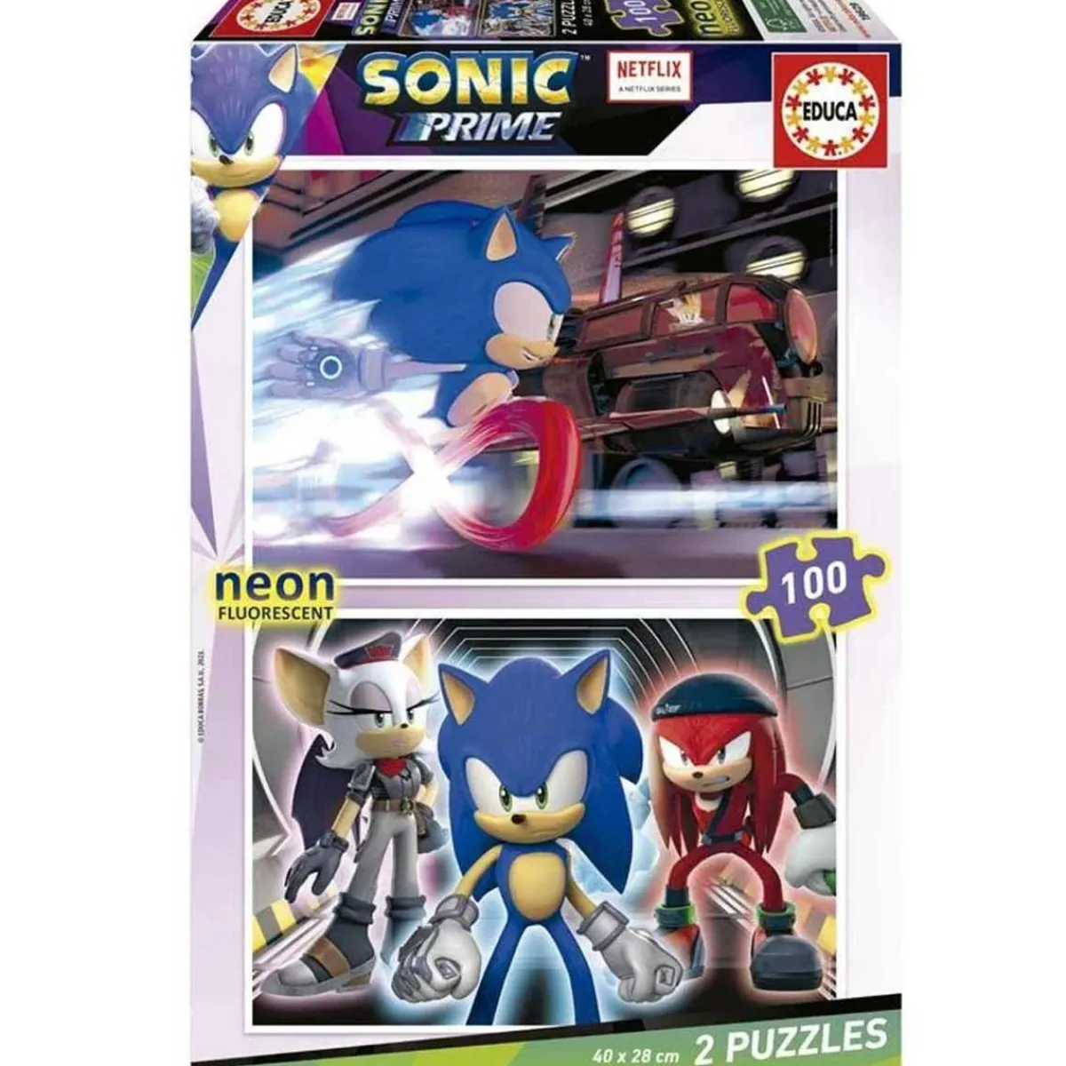 - Set 2 puzzles 100 piezas Sonic Prime Neon*EDUCA BORRAS