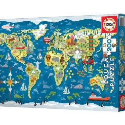 Educa Borrás - Mapamundi Sean Sims - Puzzle 200 piezas*EDUCA BORRAS