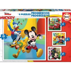 Clearance Educa Borrás - Pack 4 puzzles progresivos Mickey and Friends Juegos Y Puzzles