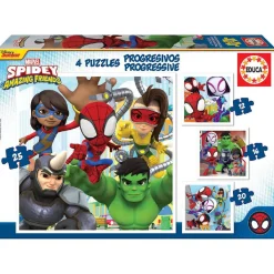 Educa Borrás - Spidey y su Superequipo - Pack 4 puzzles progresivos*EDUCA BORRAS Discount