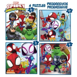 Educa Borrás - Spidey y su Superequipo - Pack 4 puzzles progresivos*EDUCA BORRAS Discount