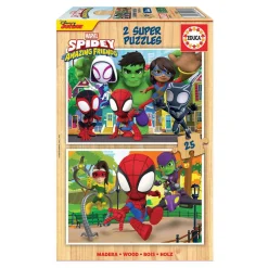 Educa Borrás - Spidey y su Superequipo - Pack puzzles de madera 2x25 piezas Juegos Y Puzzles
