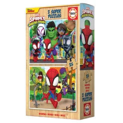 Educa Borrás - Spidey y su Superequipo - Pack puzzles de madera 2x25 piezas Juegos Y Puzzles