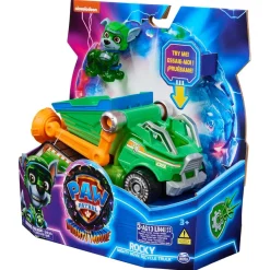 Best Energía - Patrulla Canina - Camión de reciclaje de juguete con figura de acción Rocky, luces y sonidos ㅤ Coleccionables Y Mini Mundos