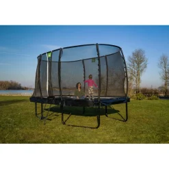 Discount Exit - Cama elástica Allure Premium 244 x 427 cm verde Camas Elásticas